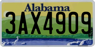 AL license plate 3AX4909