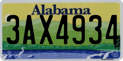 AL license plate 3AX4934