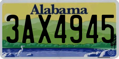 AL license plate 3AX4945