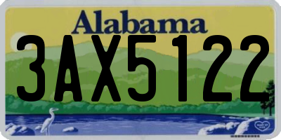 AL license plate 3AX5122