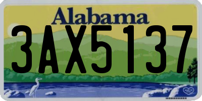 AL license plate 3AX5137