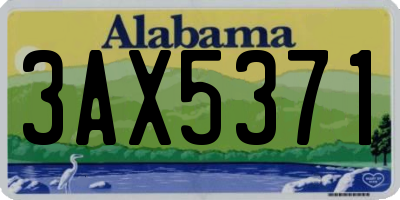 AL license plate 3AX5371