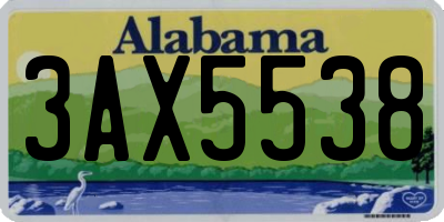 AL license plate 3AX5538