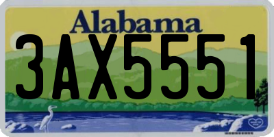 AL license plate 3AX5551