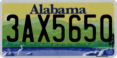 AL license plate 3AX5650