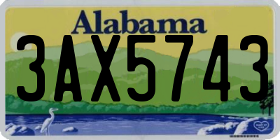 AL license plate 3AX5743