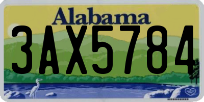 AL license plate 3AX5784