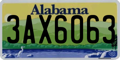 AL license plate 3AX6063