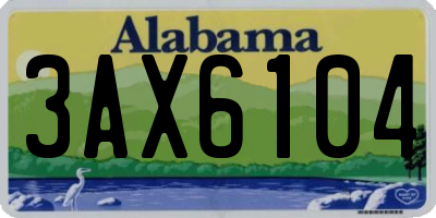 AL license plate 3AX6104