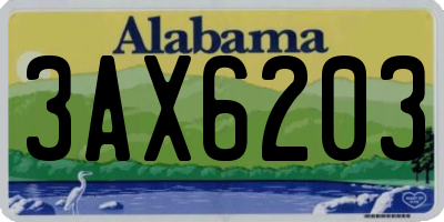 AL license plate 3AX6203