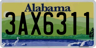 AL license plate 3AX6311