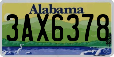 AL license plate 3AX6378