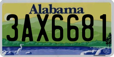 AL license plate 3AX6681