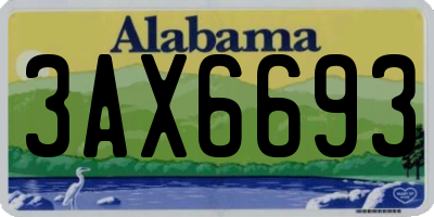 AL license plate 3AX6693