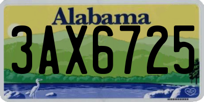 AL license plate 3AX6725