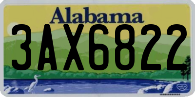 AL license plate 3AX6822