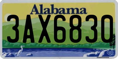 AL license plate 3AX6830