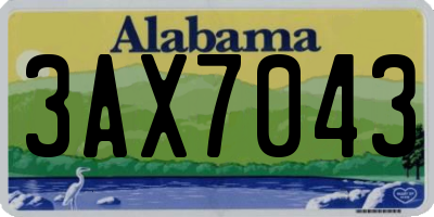AL license plate 3AX7043