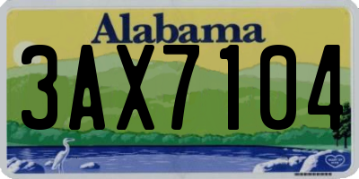 AL license plate 3AX7104