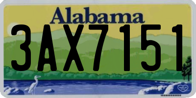 AL license plate 3AX7151