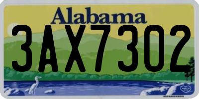 AL license plate 3AX7302