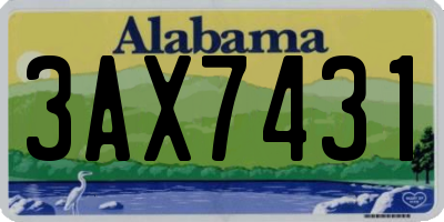 AL license plate 3AX7431