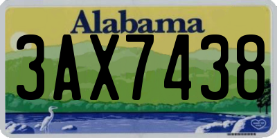 AL license plate 3AX7438