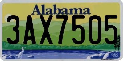 AL license plate 3AX7505