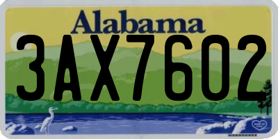 AL license plate 3AX7602