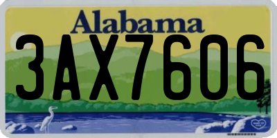 AL license plate 3AX7606