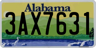 AL license plate 3AX7631