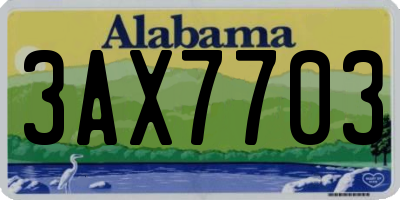 AL license plate 3AX7703