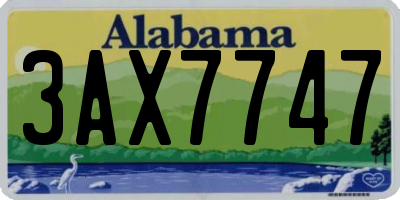 AL license plate 3AX7747