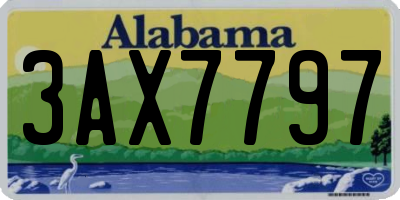 AL license plate 3AX7797