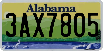AL license plate 3AX7805