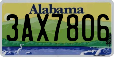 AL license plate 3AX7806