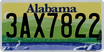 AL license plate 3AX7822