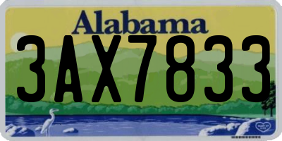 AL license plate 3AX7833