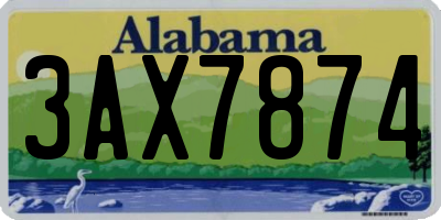 AL license plate 3AX7874