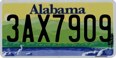 AL license plate 3AX7909