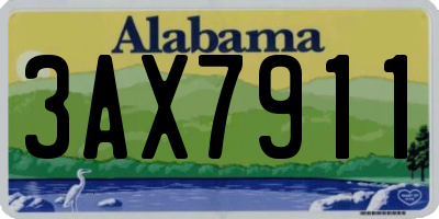 AL license plate 3AX7911