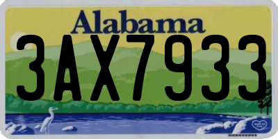 AL license plate 3AX7933