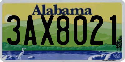 AL license plate 3AX8021