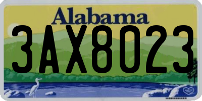 AL license plate 3AX8023