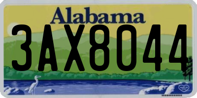 AL license plate 3AX8044