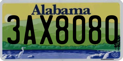 AL license plate 3AX8080