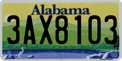 AL license plate 3AX8103