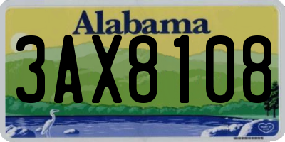 AL license plate 3AX8108