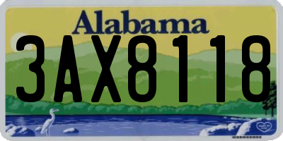 AL license plate 3AX8118