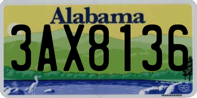 AL license plate 3AX8136